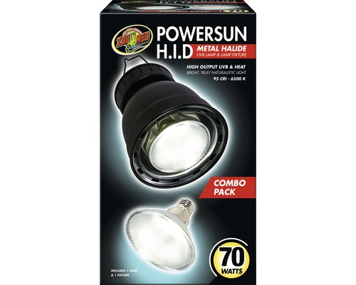Lampenfassung + UVB Lampe Zoo Med Powersun H.I.D UVB Combo Pack 70 W