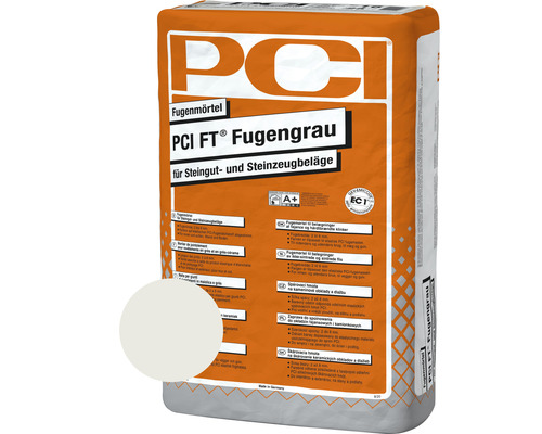 PCI FT® Fugengrau Fugenmörtel für Steingut- und Steinzeugbeläge silbergrau 25 kg