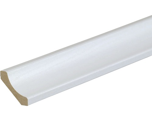 Hohlkehlleiste Esche Kristall weiß 2600 x 28 x 28 mm Weiß lackierte Viertelkreisleiste