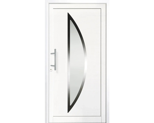 Weiße Innentür mit Glaseinsatz und Griff