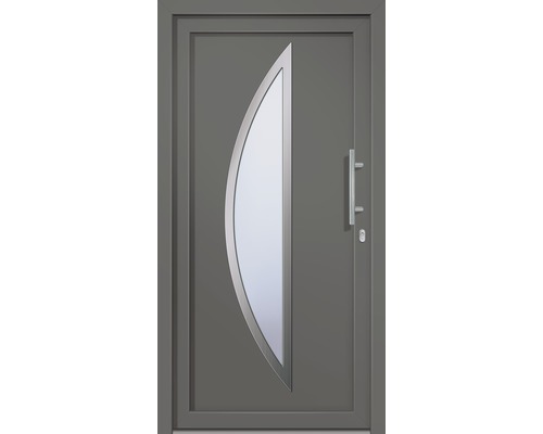 Haustür mit Glaseinsatz und Griff