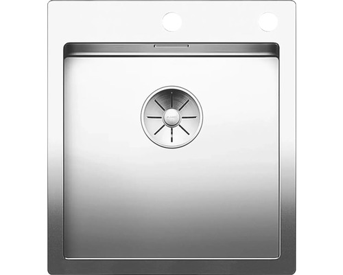 Spüle aus Edelstahl mit Siebkorbventil