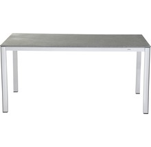 Gartentisch MWH Elements Fiberzement 160x90x74 cm silber-grau