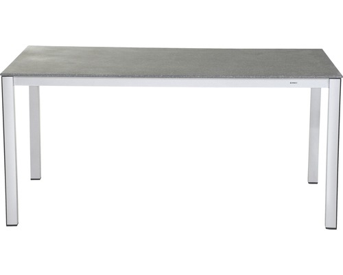 Gartentisch mit Aluminiumgestell und Steinoptik-Tischplatte