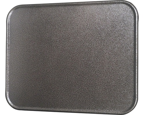 Rechteckige Backform mit abgerundeten Ecken.