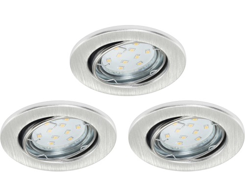 Drei LED Einbaustrahler aus Metall