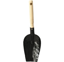 Pflanzschaufel mit Holzgriff und schwarzem Blatt