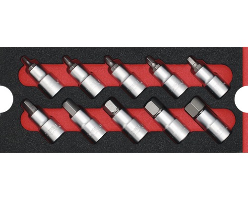 Moduleinlage Steckschlüssel-Garnitur WGB Gr. S 268 x 38 x 114 mm schwarz 10-tlg Satz mit zehn Schraubendrehereinsätzen