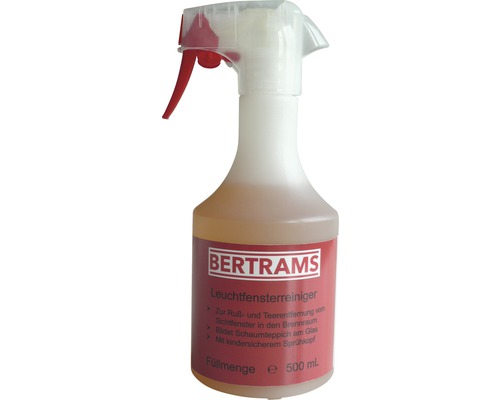 Glasreiniger Bertrams für Kaminöfen Bertrams Leuchtfensterreiniger im 500 ml Behälter mit Sprühkopf