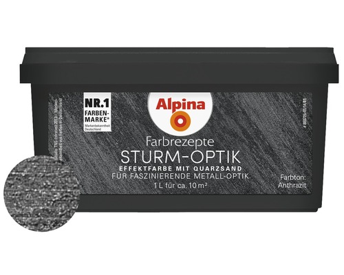 Alpina Effektfarbe Farbrezepte STURM-OPTIK anthrazit 1 l