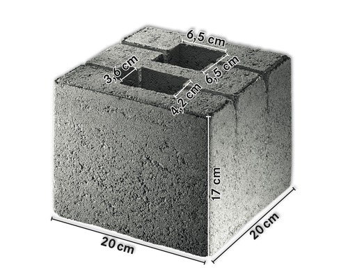 Zaun - Pfosten - Fundamentstein 20 x 20 x 17 cm