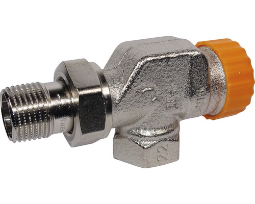 Heimeier Thermostatventil-Unterteil Eclipse Axialform 1/2 Zoll nickel 3930-02.000 Heimeier Heizkörper-Anschlussverschraubung Eckform