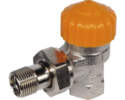 Heimeier Thermostatventil-Unterteil Eclipse Eckform 3/8 Zoll nickel 3931-01.000 Heizkörperventil mit Thermostatkopf zur Temperaturregelung