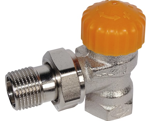 Heimeier Thermostatventil-Unterteil Eclipse Eckform 1/2 Zoll nickel 3931-02.000 Heizkörper Eckventil mit Thermostatkopf