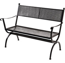 Metall Gartenbank mit Sitz und Rückenlehne im Gitterdesign