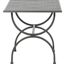 Quadratischer Gartentisch mit Metallgestell und Gittertischplatte