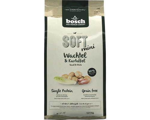 Hundefutter trocken Bosch Soft Mini Wachtel & Kartoffel 1 kg