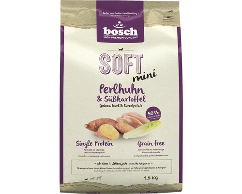 Hundefutter trocken Bosch Soft Mini Perlhuhn & Süßkartoffel 2,5 kg