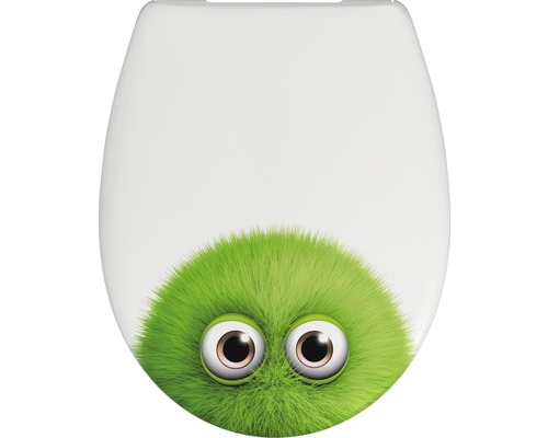 WC-Sitz mit grünem Monster-Motiv