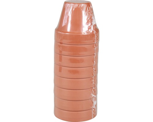 Pflanztopf Spang Ton Ø 6 H cm terracotta 8 Stk Stapel Terrakotta-Blumentopfuntersetzer, verpackt