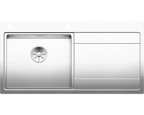 Spüle Blanco DIVON II 5 S-IF 1000 x 510 mm edelstahl seidenglanz 521659 1 Spülbecken Mit Tropffläche Becken links Flächenbündige Optik