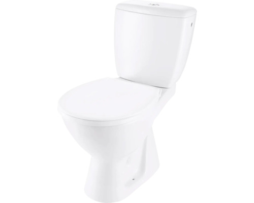 Cersanit WC-Kombination Set Basic Tiefspüler mit Spülrand weiß glänzend mit WC-Sitz FSS1110