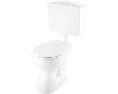 Cersanit Stand-WC Set KASKADA Tiefspüler mit Spülrand weiß glänzend mit WC-Sitz und Spülkasten CCKZ1012561975