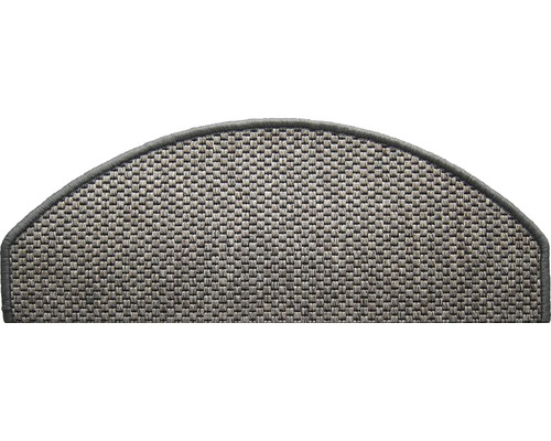 Stufenmatte Natura halbrund grau 23,5x65x4,5 cm Halbrunde Treppenstufe aus Textil