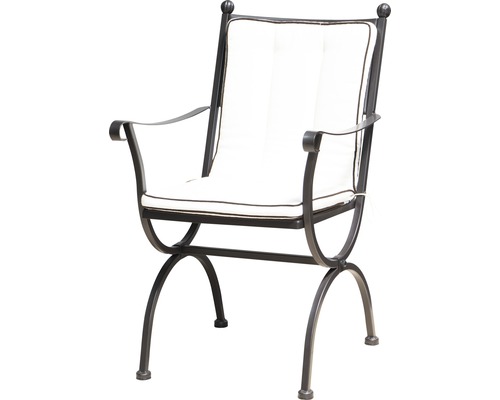 Gartenstuhl mit Metallgestell und Sitzkissen