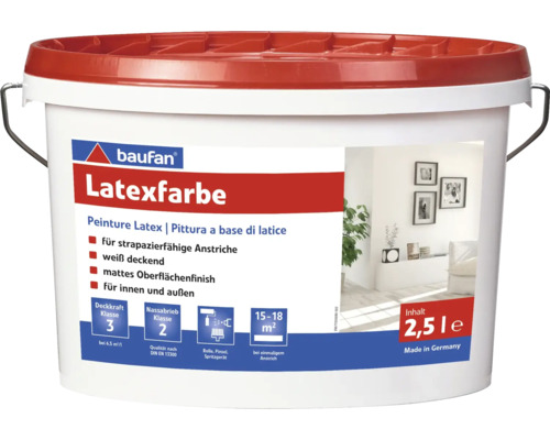 Latexfarbe Baufan weiß 2,5 l-0