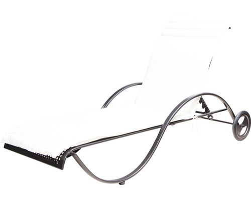 Gartenliege mit Rollen und Polster