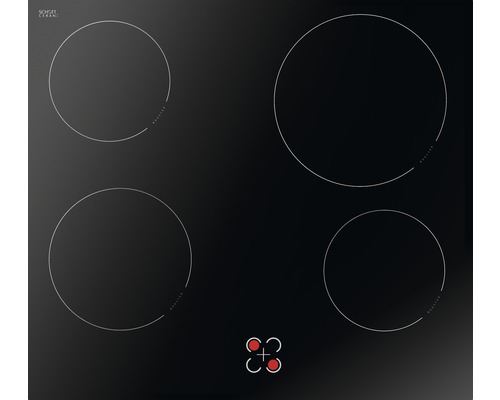 Schwarzes Induktionskochfeld mit vier Kochzonen