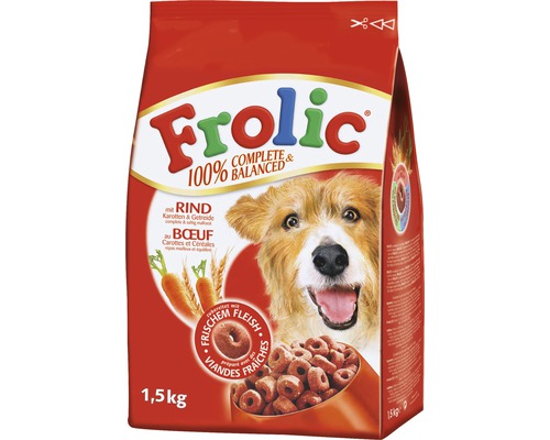 Hundefutter trocken Frolic Complete Rind, Karotten und Getreide 1,5 kg
