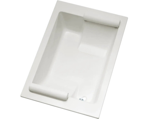 Rechteckige Badewanne aus Sanitäracryl mit zwei Nackenkissen