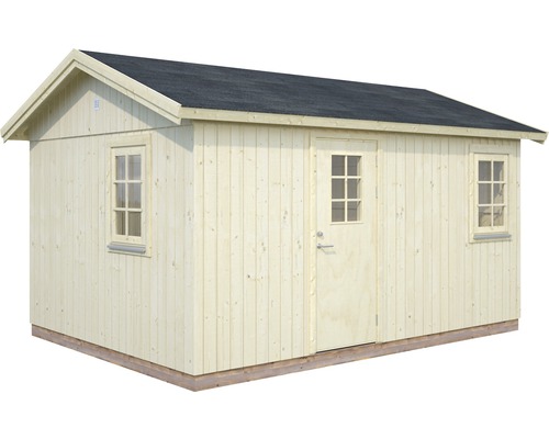 Holzgartenhaus mit Tür und Fenstern