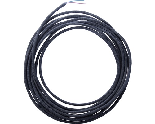 Electraline 70243 Textilkabel – Schwarz, 3 M, H03VV-F 2x0,75 Mm², Für Kronleuchter & Dekoleuchten