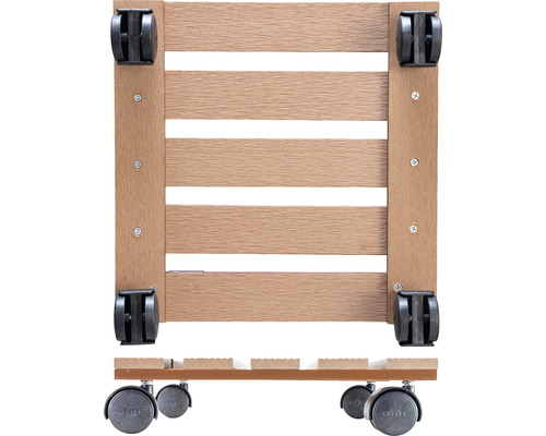 Pflanzenroller aus Holz mit Rollen