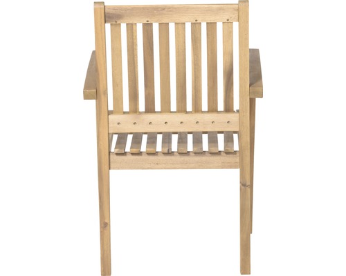 Holzgartenstuhl von hinten