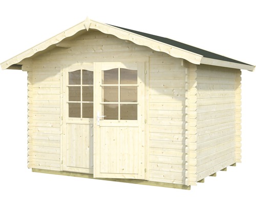 Gartenhaus Palmako Vivian 6,9 m² inkl. Fußboden 363 x 290 cm natur Holzgartenhaus mit Doppeltür und Fenstern