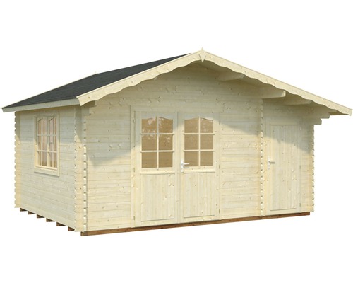 Holzgartenhaus mit Fenster und Doppeltür