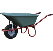 CAPITO Standard Schubkarre ALLCAR 100 Liter PP Tiefmulde, Gummiräder mit Blockprofil und Stahlfelge inkl. Kunststoffgriffe