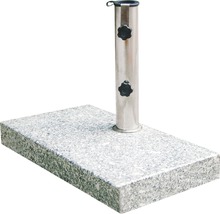 Rechteckiger Sonnenschirmständer aus Granit mit Edelstahlrohr