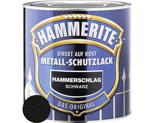 HAMMERITE Hammerschlaglack Effektlack Schwarz 750 ml Hammerite Metall-Schutzlack direkt auf Rost, Hammerschlag Schwarz