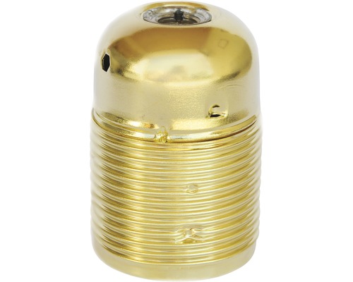 Retro Lampenfassung E27 Metall Gold mit Klemmnippel günstig online kaufen