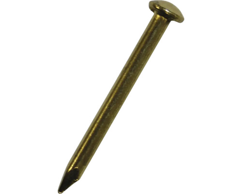 Rundkopfstifte 1,2 x 20 mm messing, 180 Stück Ein einzelner Nagel aus Metall