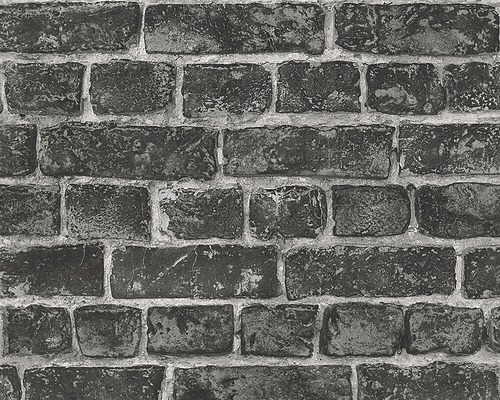 Vliestapete 30682-2 Best of Wood'n Stone anthrazit Nahaufnahme einer Tapete mit Steinmaueroptik