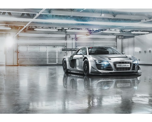 Fototapete Papier 8-957 VOL 15 Audi R8 Le Mans 8-tlg. 368 x 254 cm Audi R8 LMS Ultra Rennwagen in einer Garage