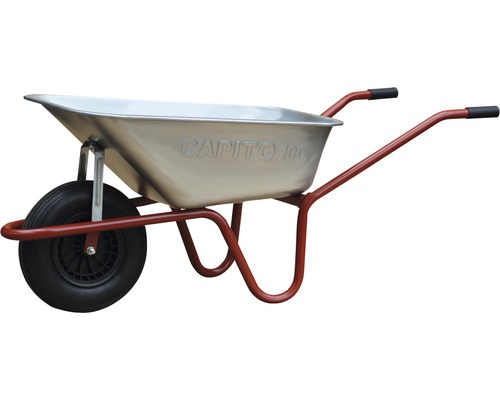 CAPITO Gartenschubkarre GARTEN 100 Liter Tiefmulde, Lufträder mit Rillenprofil und Kunststofffelgen inkl. Kunststoffgriffe