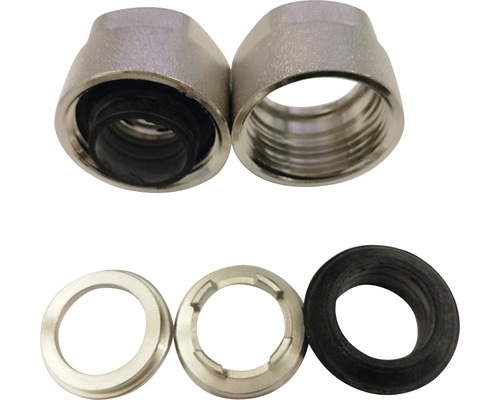 Verschraubung mit Dichtungsringen für Sanitärinstallationen