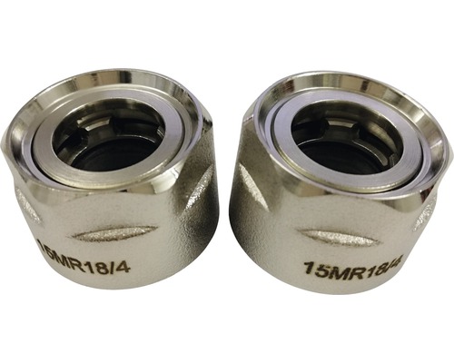 Zwei Messing Verschraubungen 15MR18/4